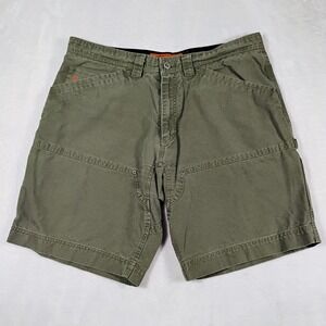 Jesse James‎ Mens Size 40 Green Canvas Carpenter Shorts Washed Duck  Workwear